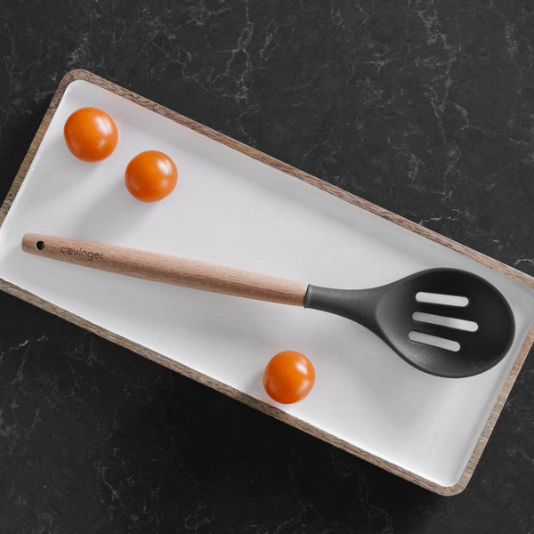 Beechwood & Silicone Slotted Spoon Charcoal Spoons