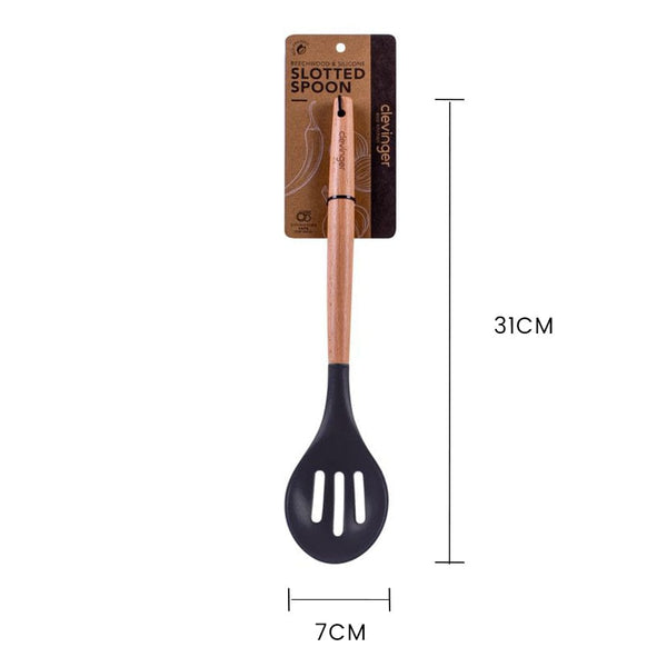Beechwood & Silicone Slotted Spoon Charcoal Spoons