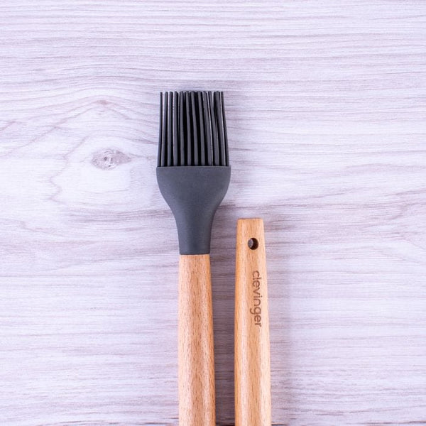 Beechwood & Silicone Basting Brush Charcoal Cooking Utensils