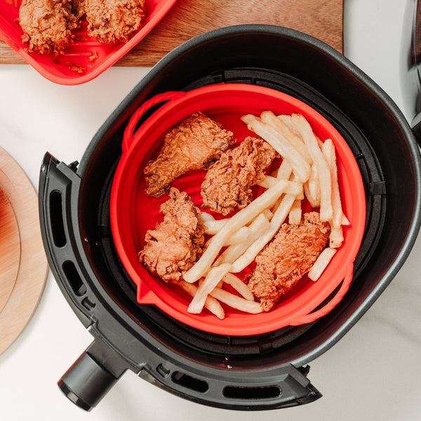 Collapsible Silicone Air Fryer Oven Microwave Liner Round Air Fryer Accessories