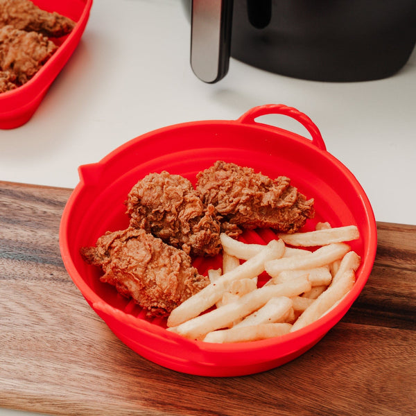 Collapsible Silicone Air Fryer Oven Microwave Liner Round Air Fryer Accessories