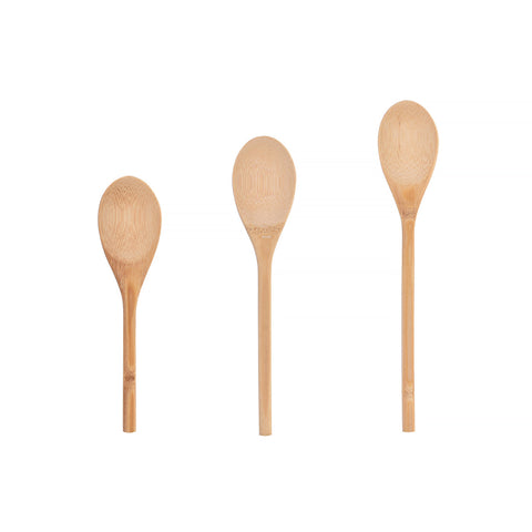 3Pc Bamboo Cooking Spoon Set Spatulas