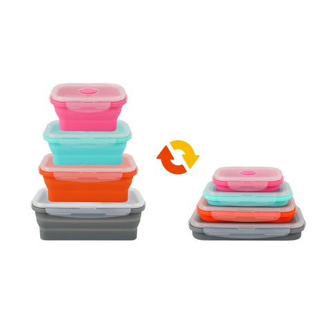 Cook Easy Set Of 4 Collapsible Silicone Storage Container Food Storage Containers