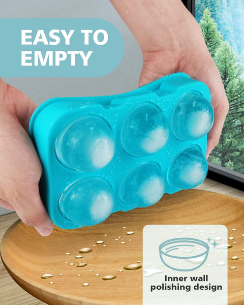 Easy Pop Silicone 6 Sphere Ice Cube Tray Ice Cubes Trays & Moulds