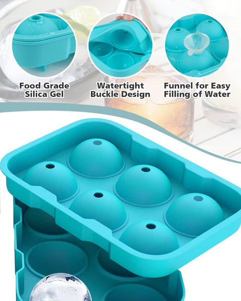 Easy Pop Silicone 6 Sphere Ice Cube Tray Ice Cubes Trays & Moulds