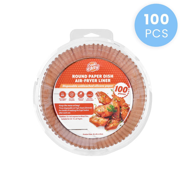 100 Pcs 16Cm Round Disposable Unbleached Silicone Paper Dish Air Fryer Liner Air Fryer Accessories