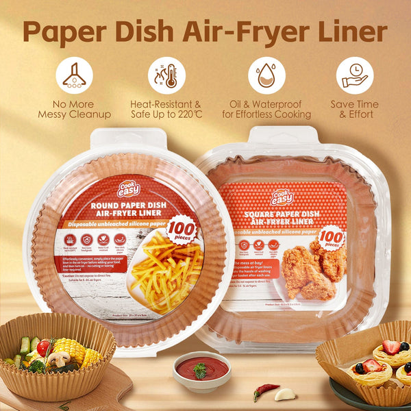 100 Pcs 20Cm Round Disposable Unbleached Silicone Paper Dish Air Fryer Liner Air Fryer Accessories