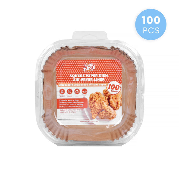 100 Pcs 16.5Cm Square Disposable Unbleached Silicone Paper Dish Air Fryer Liner Air Fryer Accessories