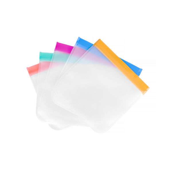 Set Of 5 Ziplock Reusable Eco Friendly Bags Food Storage Bags