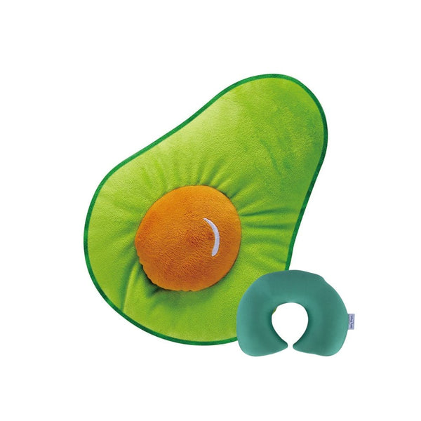 2 Ways Reversible Microfibre Travel Pillow Avocado/Watermelon Pillows
