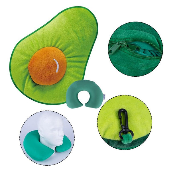 2 Ways Reversible Microfibre Travel Pillow Avocado/Watermelon Pillows