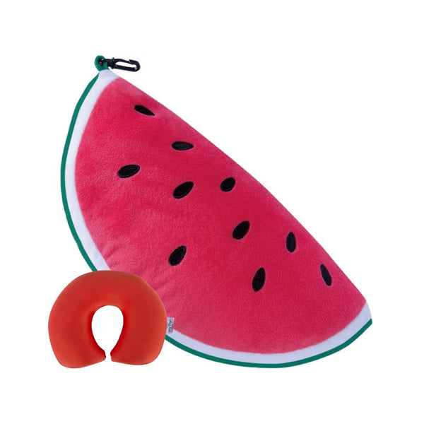 2 Ways Reversible Microfibre Travel Pillow Watermelon Pillows
