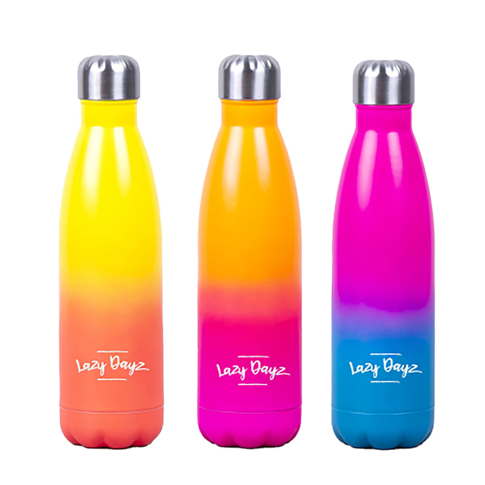 Lazy Dayz Daily Drink Bottle 500Ml Orange Pink Ombre Water Bottles & Vacuum Flasks