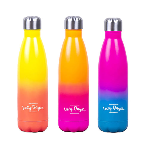 Lazy Dayz Daily Drink Bottle 500Ml Orange Pink Ombre Water Bottles & Vacuum Flasks
