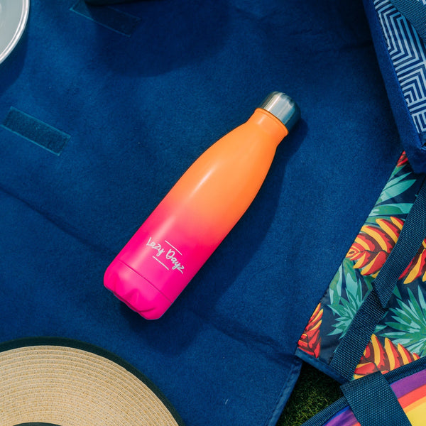 Lazy Dayz Daily Drink Bottle 500Ml Orange Pink Ombre Water Bottles & Vacuum Flasks