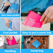 175Ml Stainless Steel Hip Flask With Funny Quotes Blue Water Bottles & Vacuum Flasks