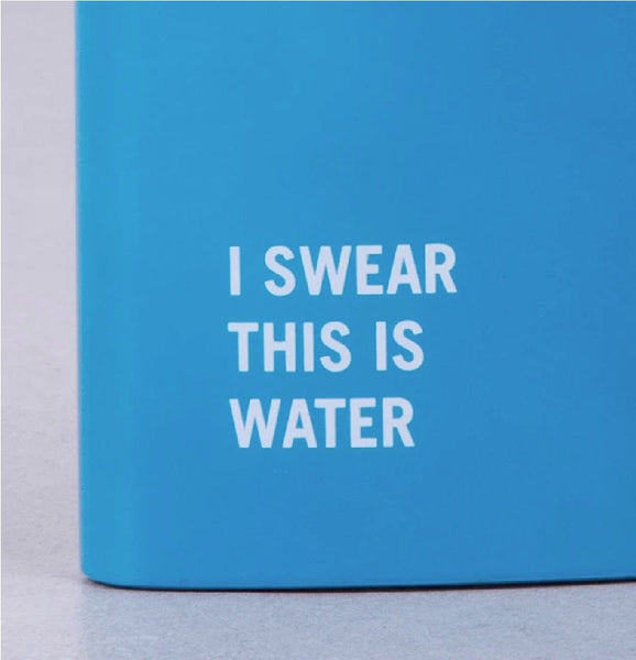 175Ml Stainless Steel Hip Flask With Funny Quotes Blue Water Bottles & Vacuum Flasks