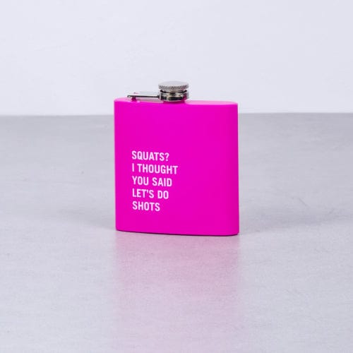 175Ml Stainless Steel Hip Flask With Funny Quotes Pink Water Bottles & Vacuum Flasks