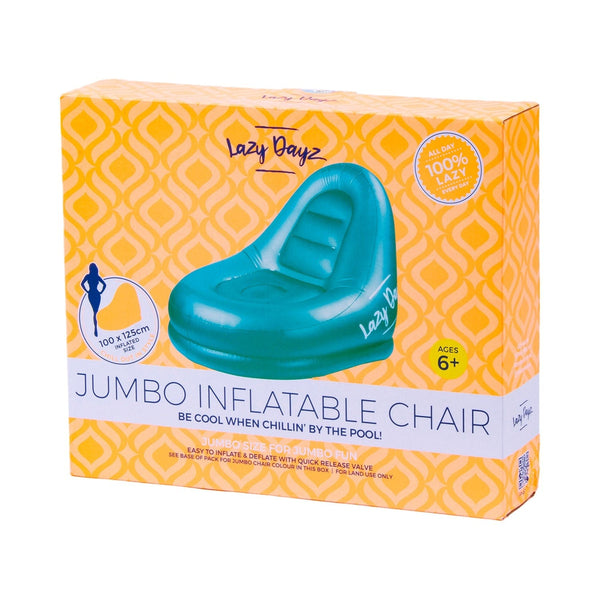Lazy Dayz Jumbo Inflatable Chair Teal Bean Bags & Inflatables