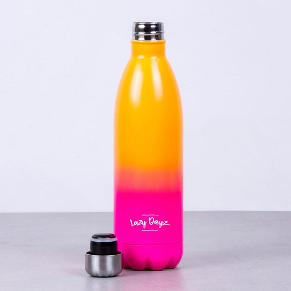 Lazy Dayz Jumbo Drink Bottle 1L Orange Pink Ombre Water Bottles & Vacuum Flasks