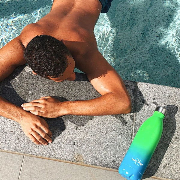 Lazy Dayz Jumbo Drink Bottle 1L Pink Blue Ombre Water Bottles & Vacuum Flasks