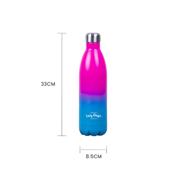 Lazy Dayz Jumbo Drink Bottle 1L Pink Blue Ombre Water Bottles & Vacuum Flasks