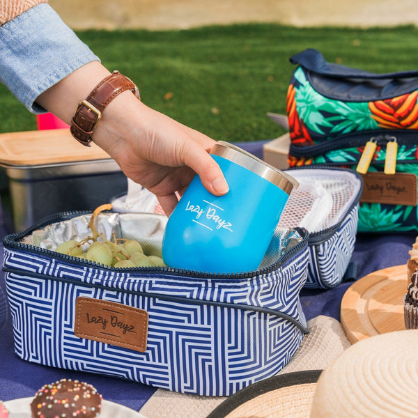 Lazy Dayz Stemless Wine Cup 350Ml Blue Wine & Champagne Glasses