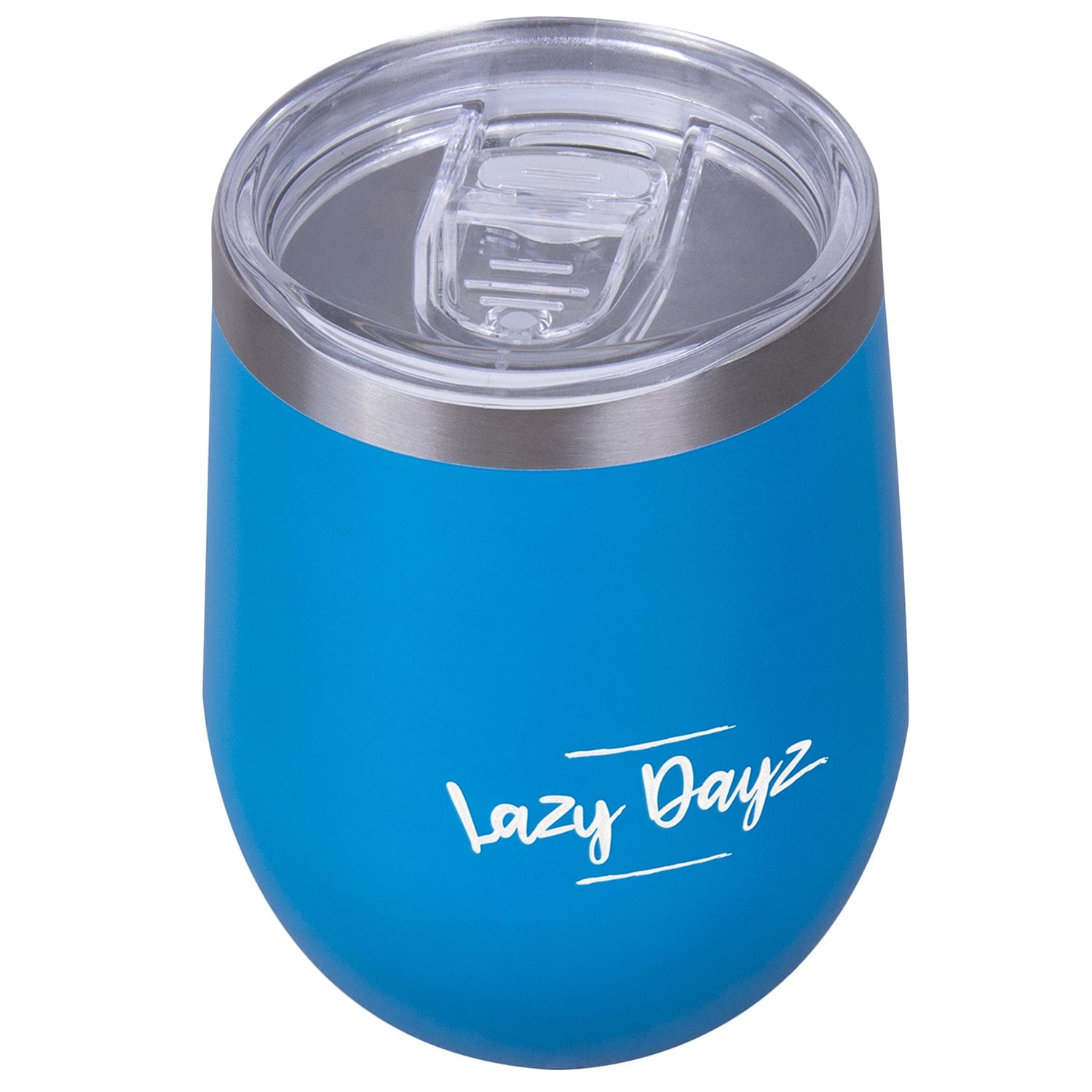 Lazy Dayz Stemless Wine Cup 350Ml Blue Wine & Champagne Glasses