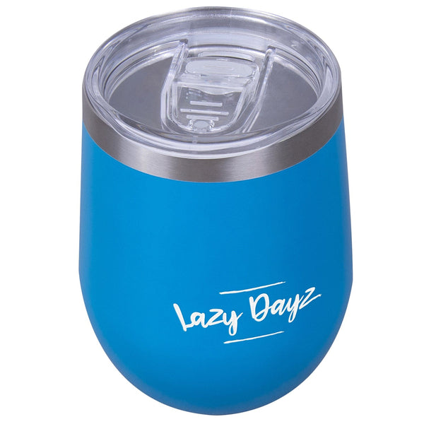 Lazy Dayz Stemless Wine Cup 350Ml Blue Wine & Champagne Glasses