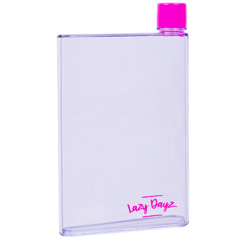 Lazy Dayz Flat Bottle 380Ml Pink Water Bottles