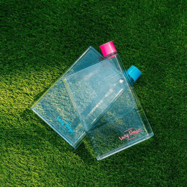 Lazy Dayz Flat Bottle 380Ml Pink Water Bottles