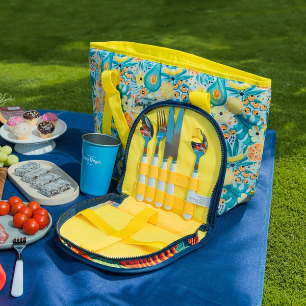 Lazy Dayz Picnic Cutlery Wallet Set Mossman Cutlery Sets