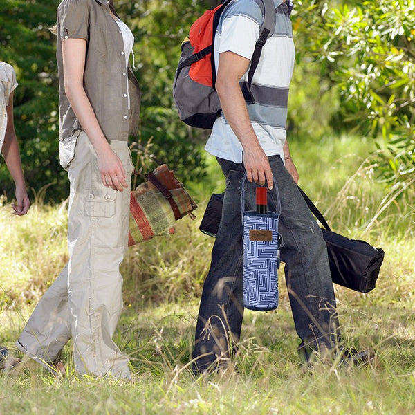 Lazy Dayz Insulated Wine Bottle Tote Makena Knitting Totes & Cases