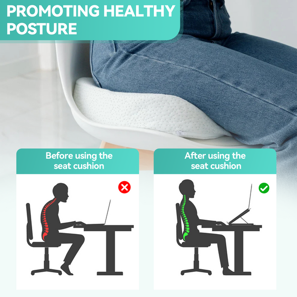 2 X Bamboo Memory Foam Pressure Relief Seat Cushion Seat & Posture Cushions