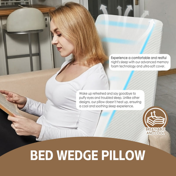 Clevinger Memory Foam Bed Wedge Back Support Pillow Pillows