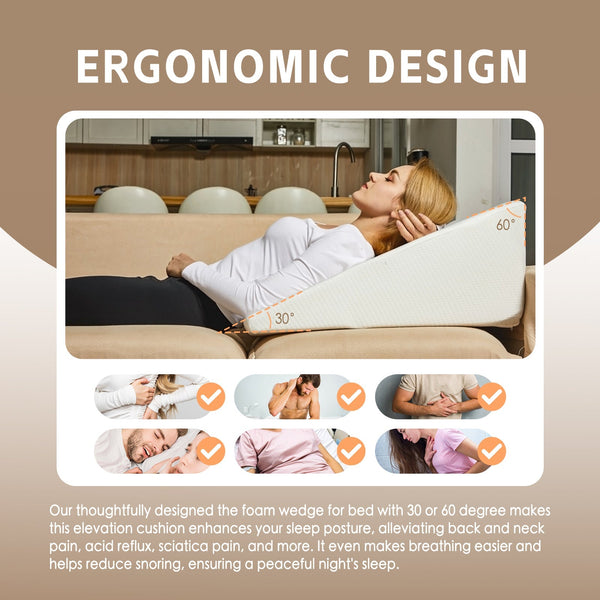 Clevinger Memory Foam Bed Wedge Back Support Pillow Pillows