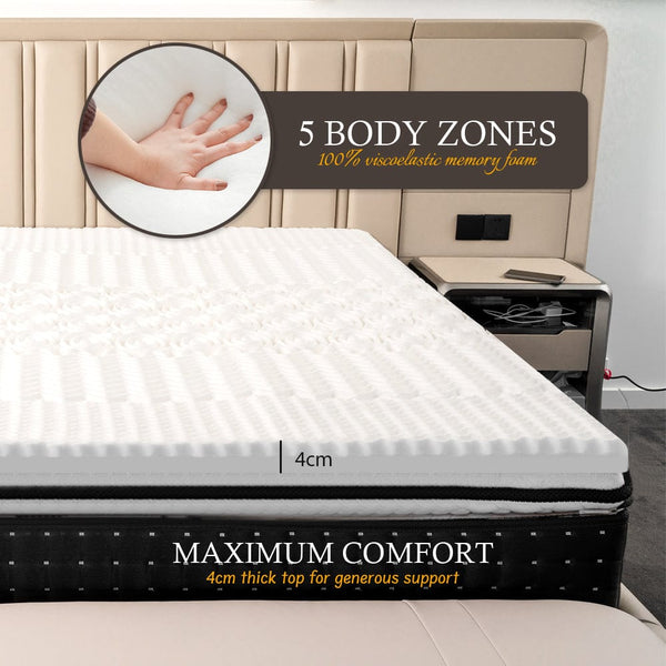 4Cm Memory Foam Mattress Topper With Bamboo Cover Double Mattress Toppers & Protectors