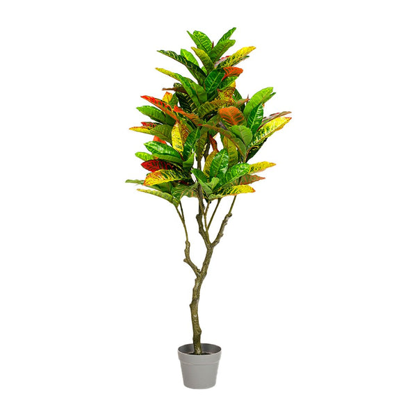 125Cm Faux Artificial Home Decor Potted Codiaeum Plant Artificial Plants