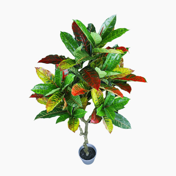 125Cm Faux Artificial Home Decor Potted Codiaeum Plant Artificial Plants