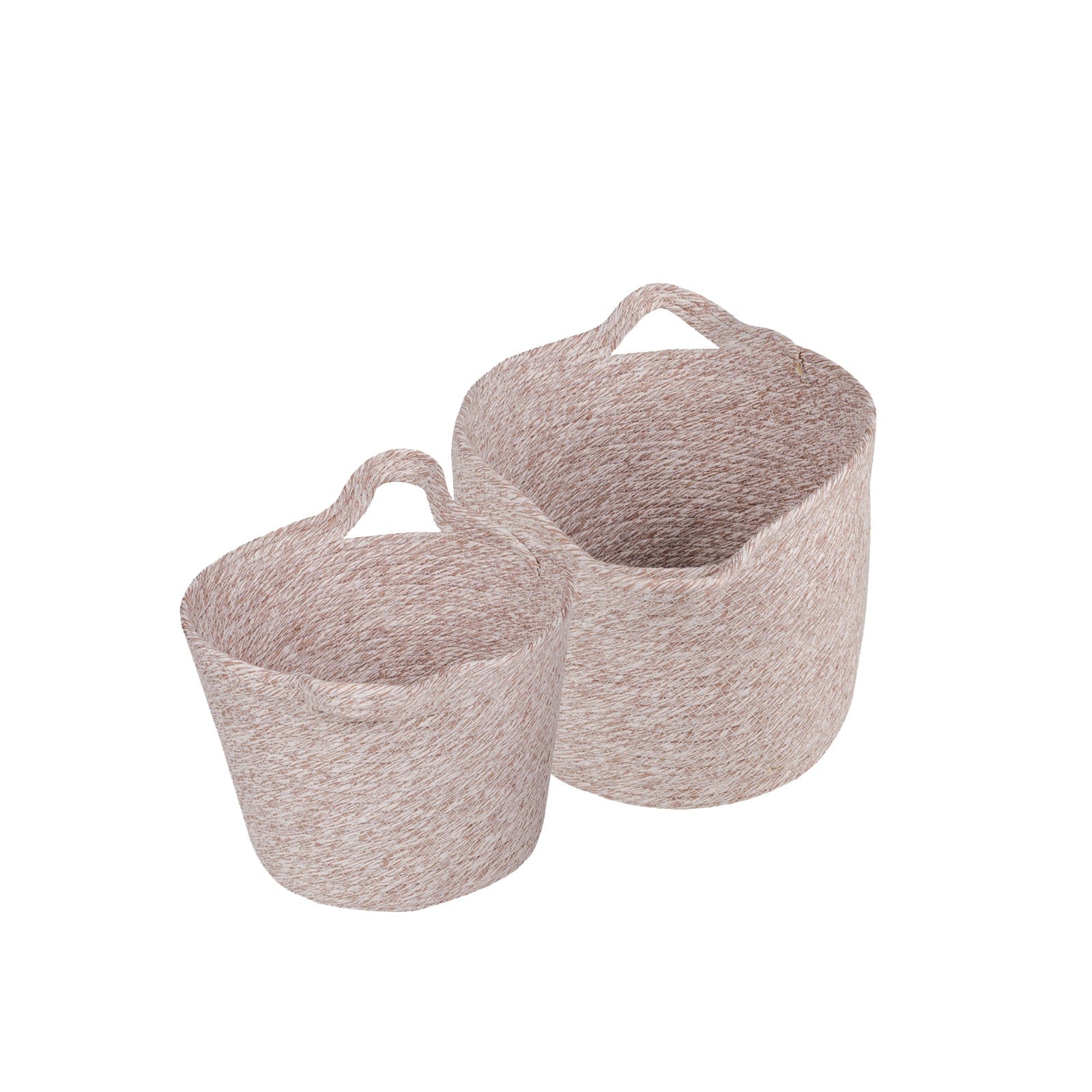 2 Piece Cotton Rope String Carry Handles Storage Baskets Set Storage Bins & Baskets