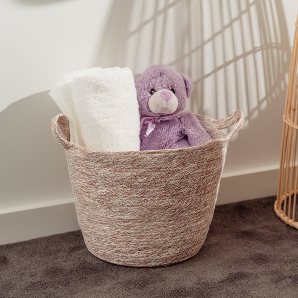 2 Piece Cotton Rope String Carry Handles Storage Baskets Set Storage Bins & Baskets