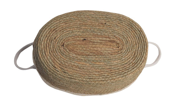 2 Piece Cotton Rope Stripe Carry Handles Storage Baskets Set Storage Bins & Baskets