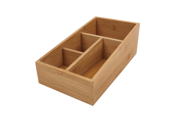 Bamboo Storage Box With 4 Slots Storage Boxes
