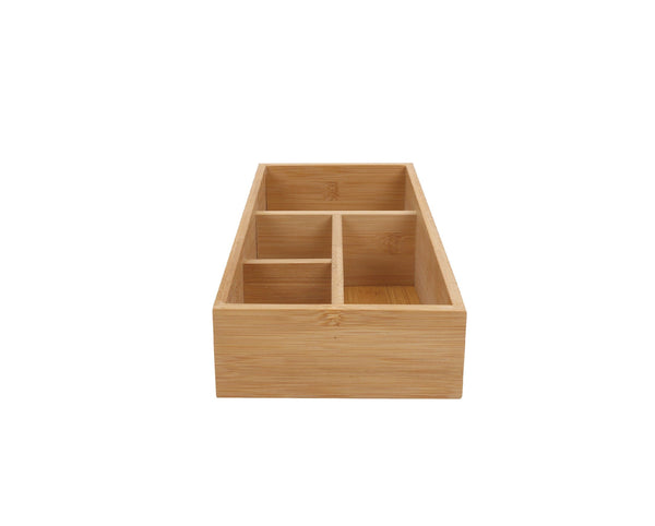 Bamboo Storage Box With 4 Slots Storage Boxes