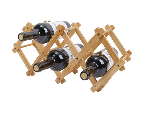 Bamboo Foldable Wine Bottle Holder Racks