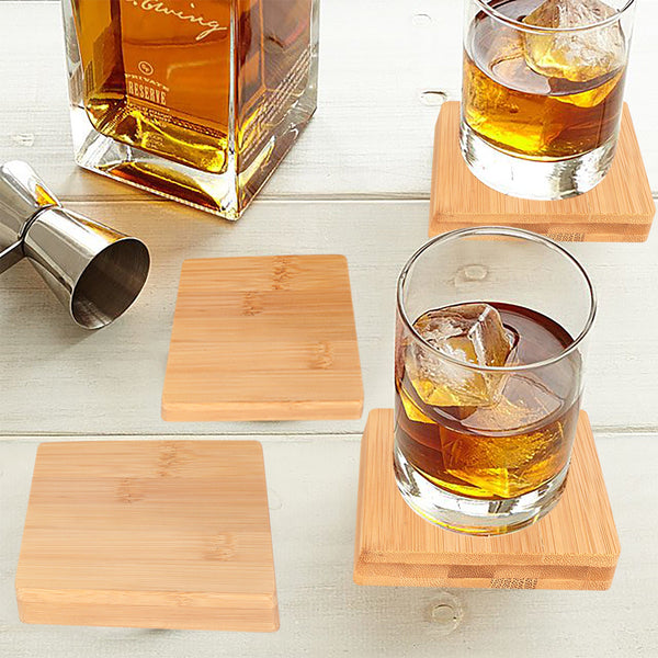 Bamboo Unique Drink Set Of 4 Coasters