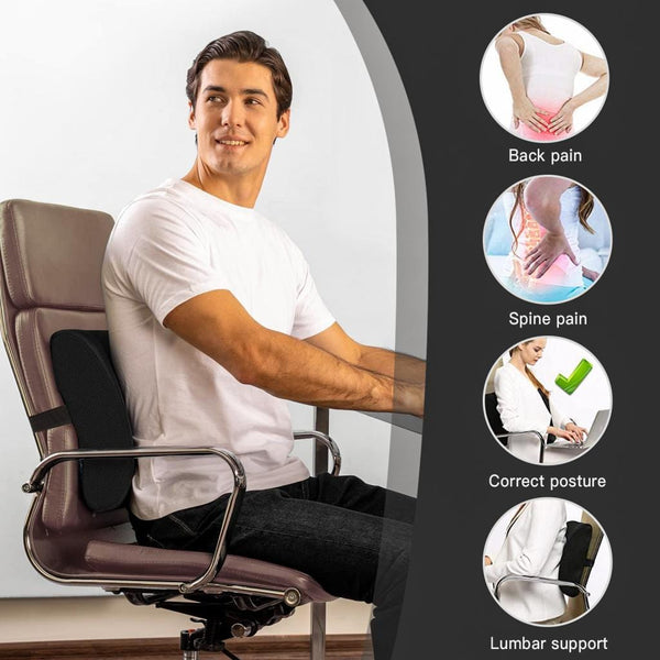 Memory Foam Lumbar Back Support Cushion Seat Set Seat & Posture Cushions