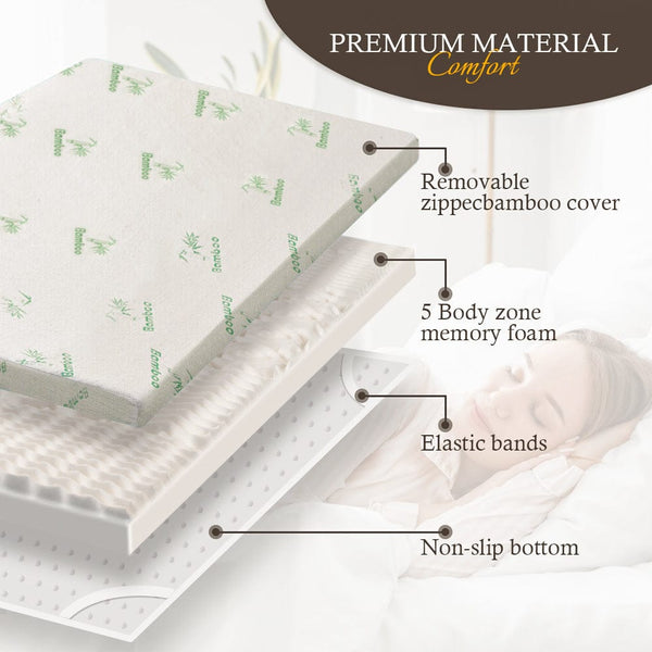8Cm Memory Foam Mattress Topper With Bamboo Cover King Mattress Toppers & Protectors