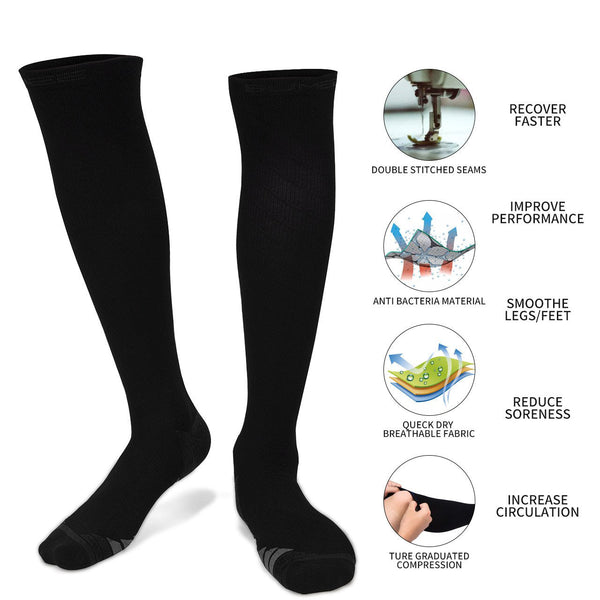 2 Pairs Of Miracle Compression Medium Socks