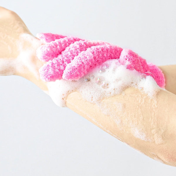 Living Today Exfoliating Gloves Pink Exfoliators & Scrubs